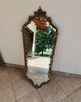 specchio vintage ottone bronzato 