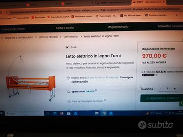 Letto ospedaliero,anziani come nuovo a metà prezzo