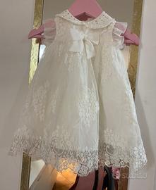MONNALISA vestito Battesimo Bimba 9 mesi