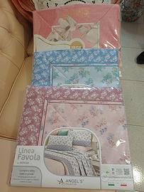 completi lenzuola matrimoniale cotone 
