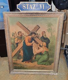 Via Crucis 11 stazioni quadri legno stampa