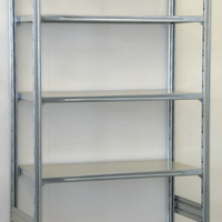 Scaffalatura con 4 ripiani da magazzino zincata