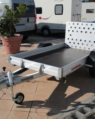 Carrello porta moto frenato patente B - 750/900 Kg
