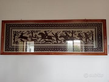 Arazzo Sardo con Cornice in Legno Massello