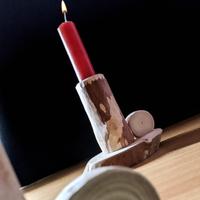 Porta candela in legno