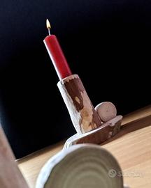 Porta candela in legno