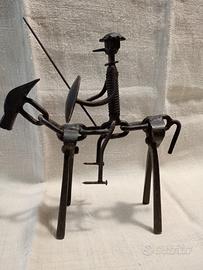 Scultura metallo vintage - Sancho Panza 