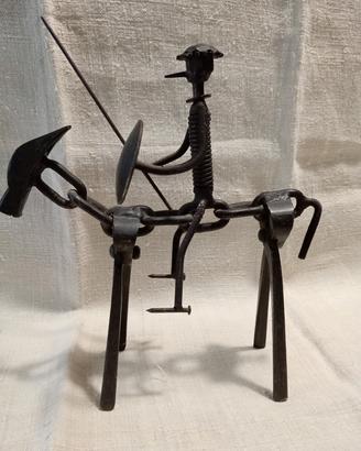 Scultura metallo vintage - Sancho Panza 