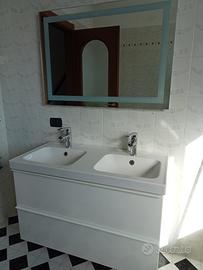 Mobile per lavabo doppio bianco