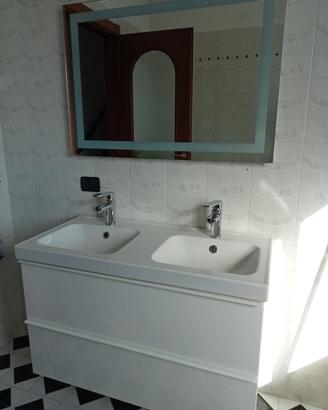 Mobile per lavabo doppio bianco