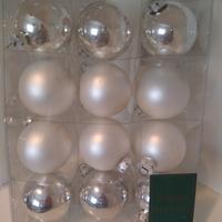 n.12 sfere in vetro colore argento diametro 5cm 