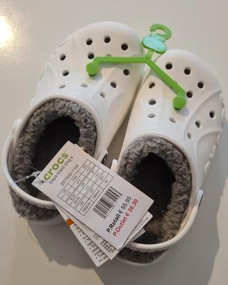 Ciabatte CROCS bambini bianche foderate 29-30 