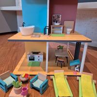 Casetta bambole di legno come nuova