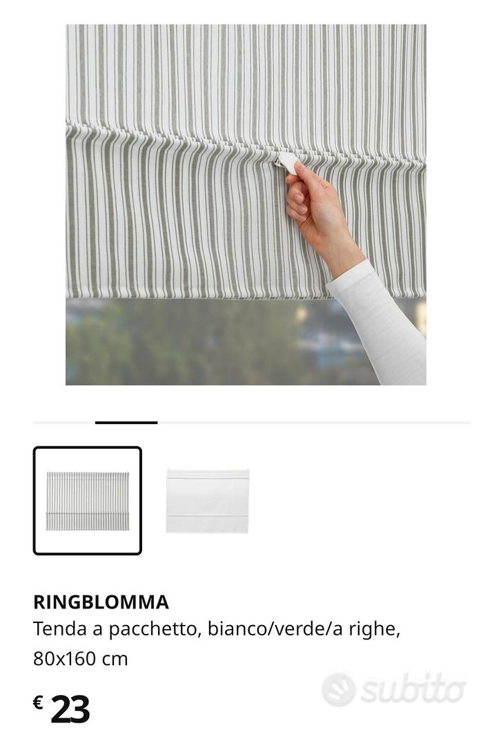 RINGBLOMMA tenda a pacchetto, bianco/verde/a righe, 80x160 cm - IKEA Italia