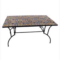 Tavolo decoro mosaico Flower rettangolare