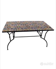 Tavolo decoro mosaico Flower rettangolare