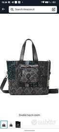 Desigual Borsa nera tipo shopping bag