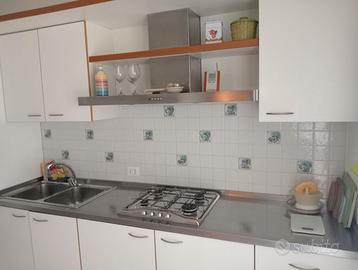 Cucina 325 cm legno e acciaio inox