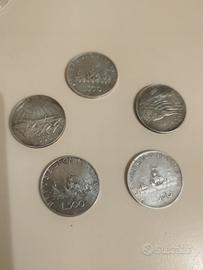 Cinque Monete da 500 Lire in Argento 
