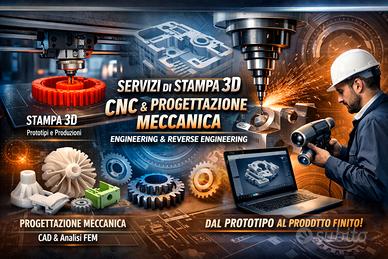 Servizio di stampa 3d e lavorazione CNC