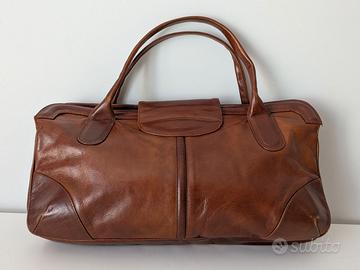 Borsa vintage Milano Niki vera pelle cognac
