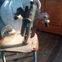 lampadario noce e ottone