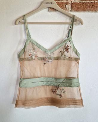 Top corto La Perla Lingerie - tulle, seta, ricami