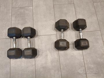 coppia manubri dumbell 20 e 22 kg