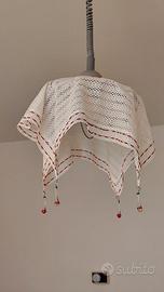 Lampadario vetro murano bordo rosso