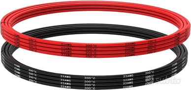 Cavo Silicone 22AWG 5 m Rosso/Nero Alta Flessibili