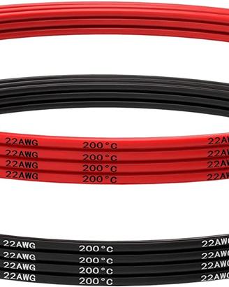 Cavo Silicone 22AWG 5 m Rosso/Nero Alta Flessibili