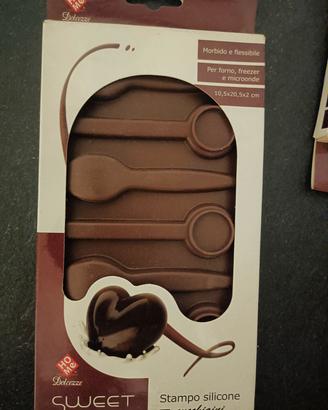 stampo silicone per 7 cucchiaini di cioccolato 