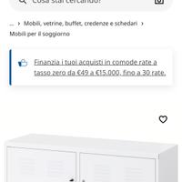 mobiletto ikea beige 2 sportelli 