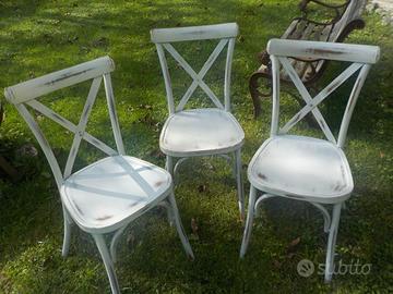 Sedie in metallo, vintage look,