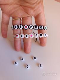 Set 2 braccialetti coppia "TI AMO" artigianali - B