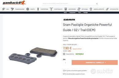 Pastiglie freno MTB ebike Sram Guide R RS