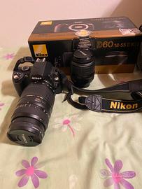 Reflex Nikon D60 18-55 kit + Tamron macro 180-300
