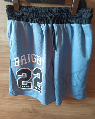 pantaloncini shorts azzurri e neri leggeri uomo XS
