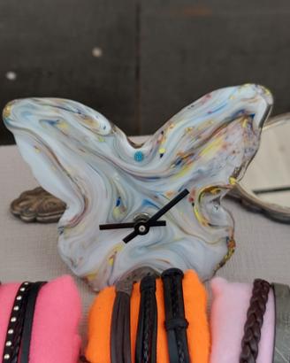 orologio murano a farfalla