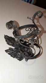 Portabottiglie artigianale vintage ferro battuto