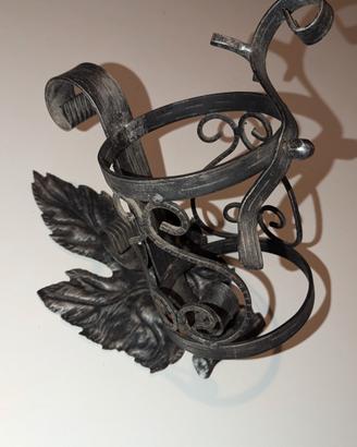 Portabottiglie artigianale vintage ferro battuto