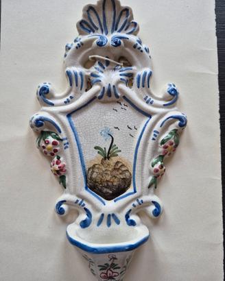 Lotto 4 acquasantiere religiose vintage da parete
