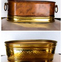 Portavasi /fioriere ottone e rame 