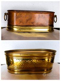 Portavasi /fioriere ottone e rame 