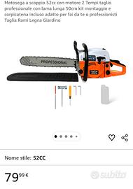 Motosega a scoppio 52cc professionale – lama 50 cm