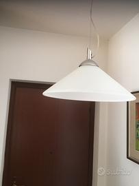 Lampadario 1 luce  coppa in vetr satinato
