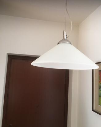 Lampadario 1 luce  coppa in vetr satinato