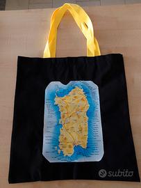 Borsa Nera Tela Stampa Sardegna Spiagge souvenir