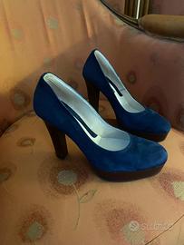 Scarpe camoscio blu Albano