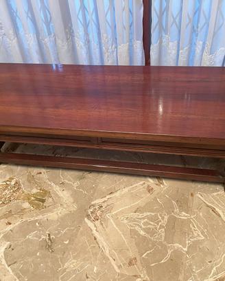 Tavolo basso salotto legno massello con 2 cassetti